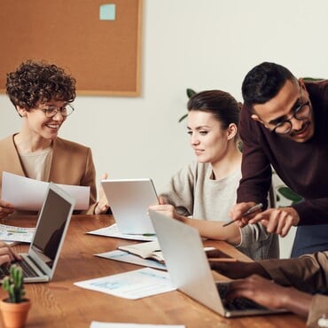 Meeting and event professionals in a business meeting